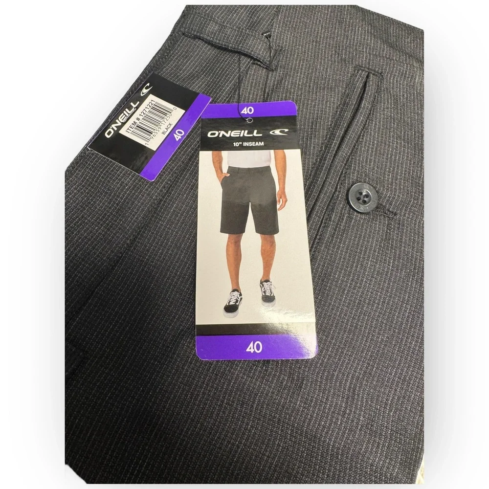 NWT O’Neill Men’s Drive Fixed Waist Shorts – Size 40 – Black – 10” Inseam